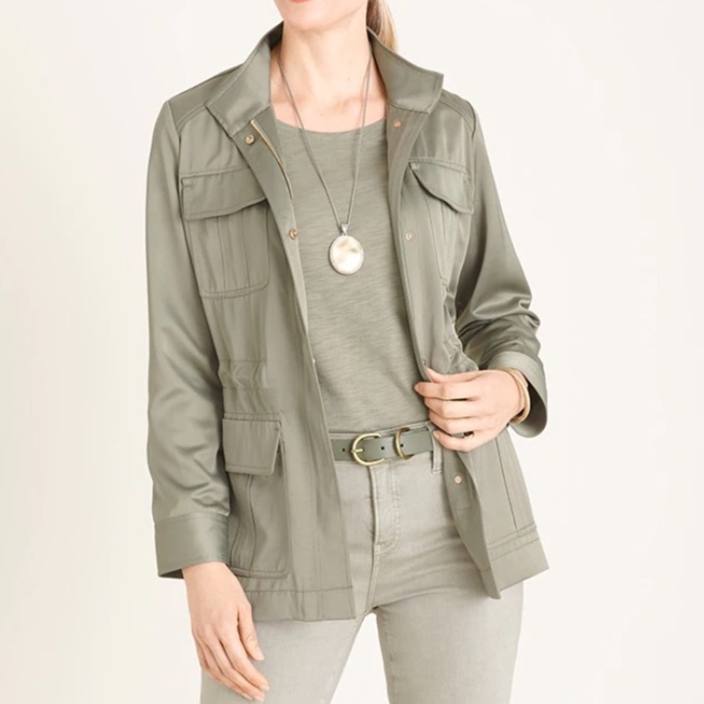 Chico’s Satin utility jacket